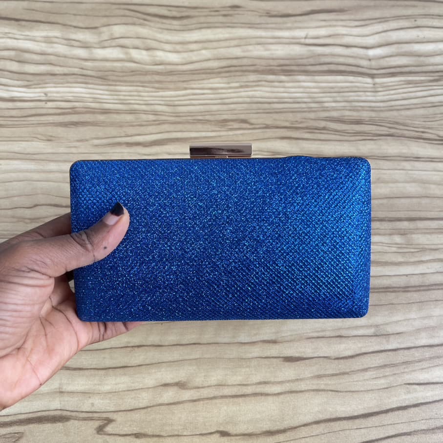 Small Shimmery Clutch Purse - Blue