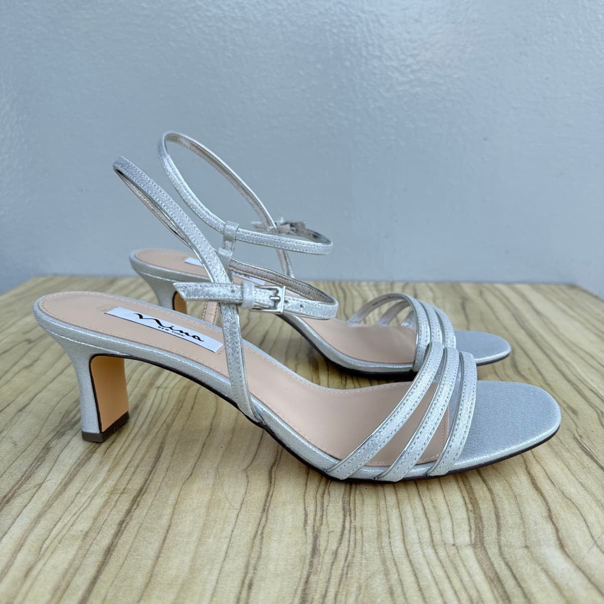 Nina Low Heel Sandal - Silver