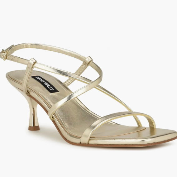 Nine West Kitten Heel Slingback Sandal - Gold