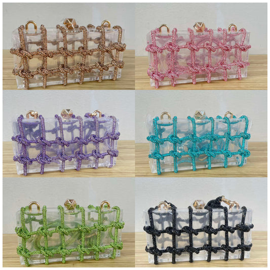 Crystal Knot Transparent Clutch