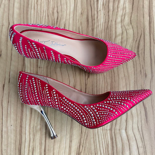 Betsey Johnson Alesi Embellished Pointed Toe Heels - Red