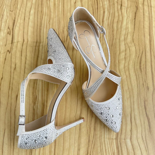 Bridal Embellished Cross Strap Pointed Toe Embellished Shoes