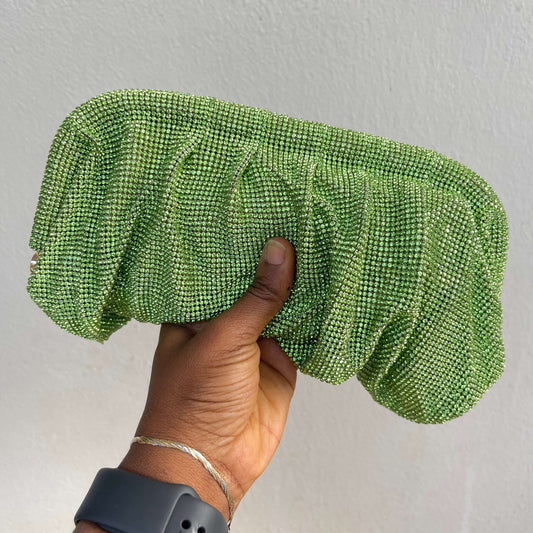 Luxury Mesh Clutch - Lime Green