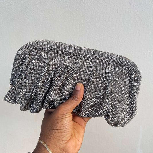 Luxury Mesh Clutch - Grey