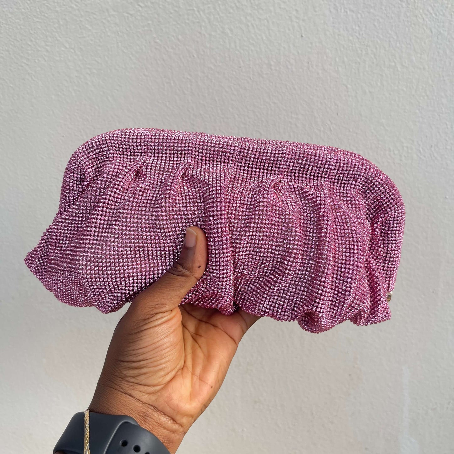 Luxury Mesh Clutch - Pink